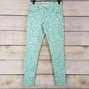Old Navy Rockstar green print skinny jeans stretch